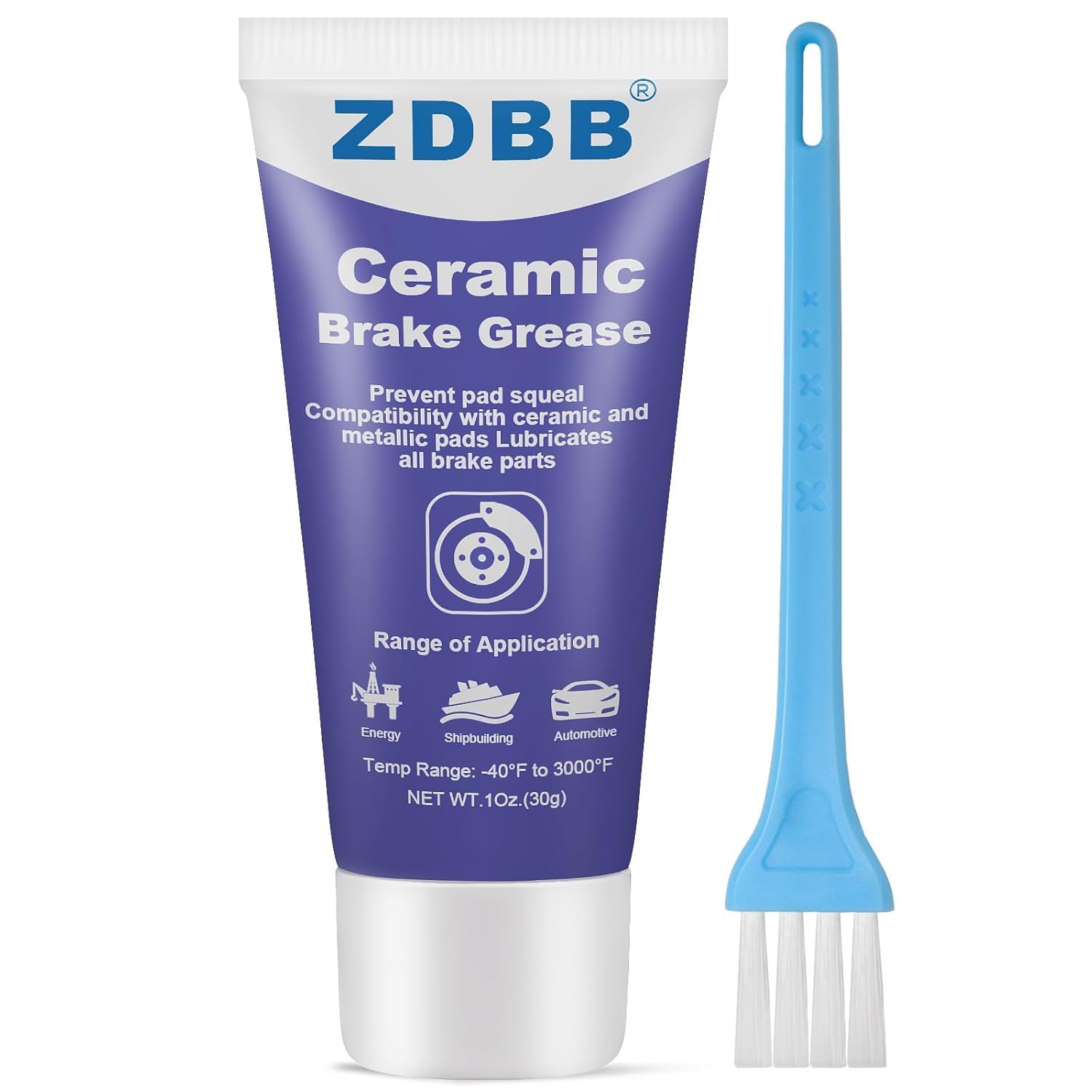 ZDBB Ceramic Brake Lubricant High-Temperature Resistant & Anti-Corrosion Eliminates Caliper Squeal Special Edition for Automotive Brake Systems 1 oz - 1-piece pack