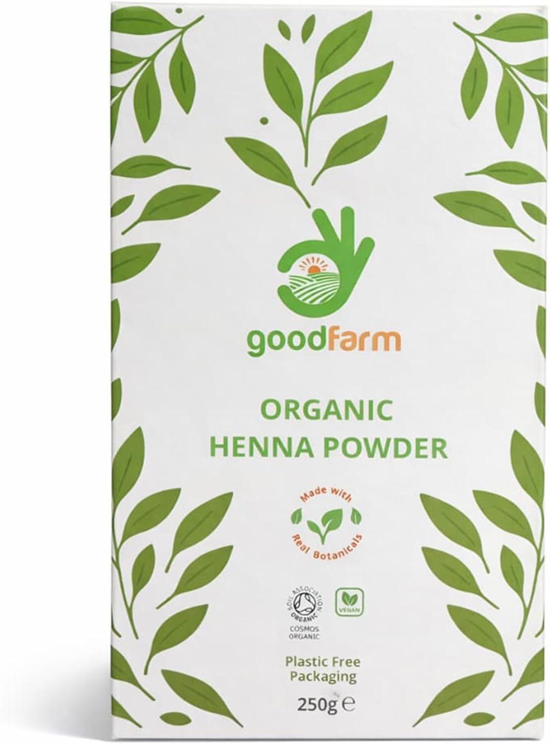 Organic Henna Powder 250g (5 x 50g Convenient Sachets) | Plant-Based Hair Colour | Single-Ingredient, Certified Organic | No Peroxide, No Ammonia, No Parabens