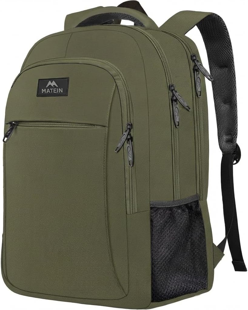 MATEIN Green 15.6 Inch Travel Laptop Backpack, Sturdy Computer Bag for Work