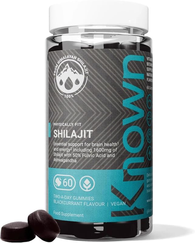 Known 1600mg Shilajit Gummies with Ashwagandha – 1 Month – Blackcurrant