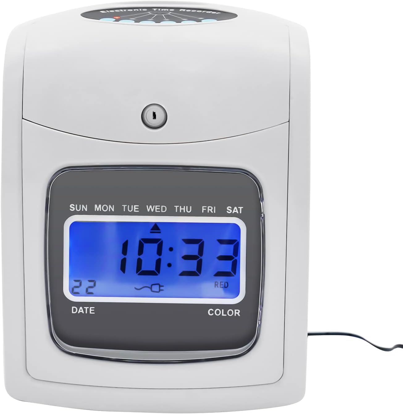 Starter Time Clock Bundle, Electronic Calculating Time Clock Employees in/Out Time Tracker Employee Punch Clock System with 50 Time Cards for Small Business