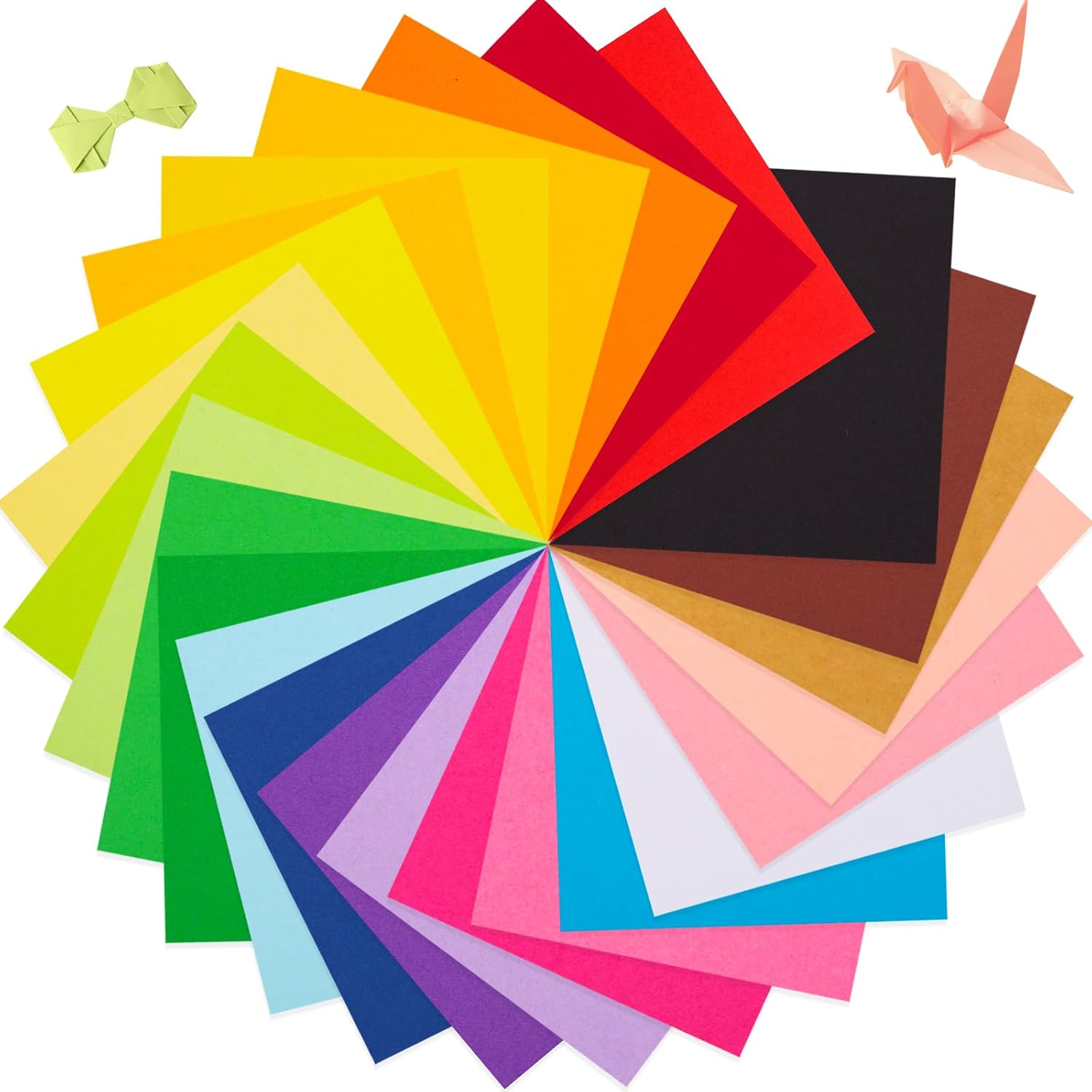 VGOODALL Origami Paper, 250 Sheets Coloured Paper Double Sided in 25 Bright Colors 15cm x 15 cm Square Origami Folding for School Arts DIY Craft Projects for Kids and Adults 70gsm