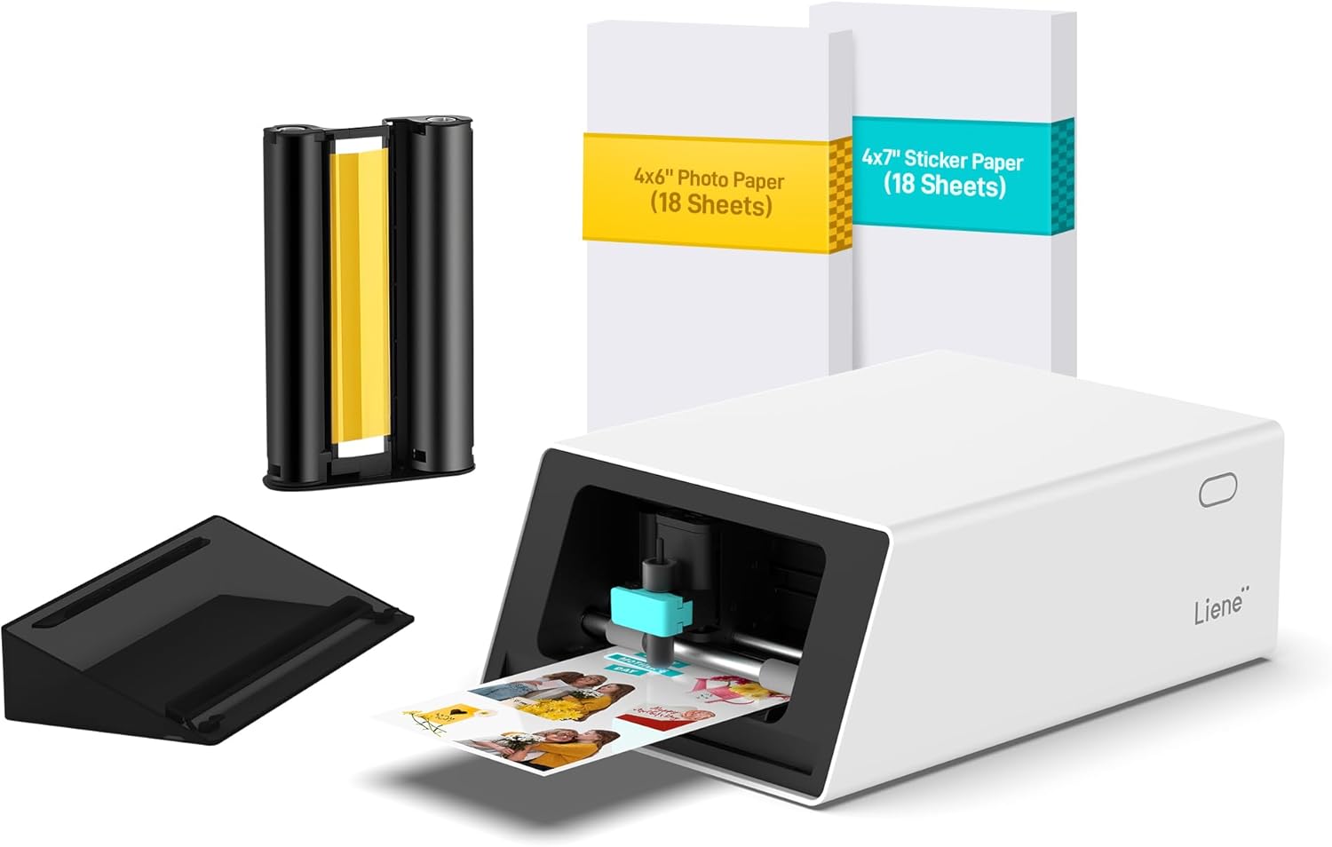 Liene PixCut S1 Photo Sticker Printer & Cutting Machine - All-in-One Sticker Maker Machine for DIY Crafts, Custom Labels & Gifts, Thermal Dye-Sublimation, 300 DPI Prints, Precise AI Auto-Cutting