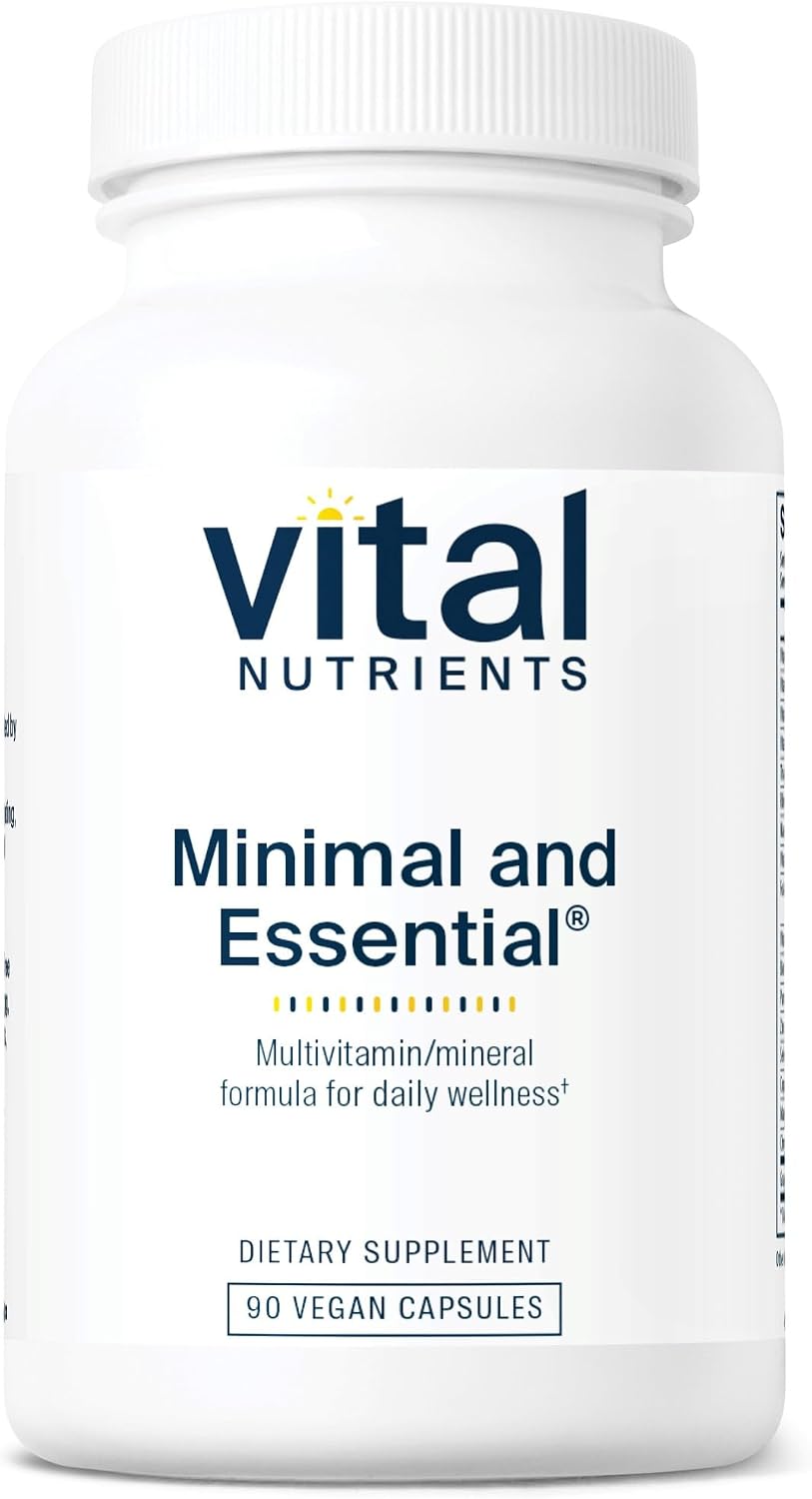 Vital Nutrients Minimal and Essential Multivitamin | Vegetarian One per Day Multi Vitamin, Mineral, & Antioxidant Supplement* | Iron-Free | Gluten, Dairy, Soy Free | Non-GMO | 90 Capsules