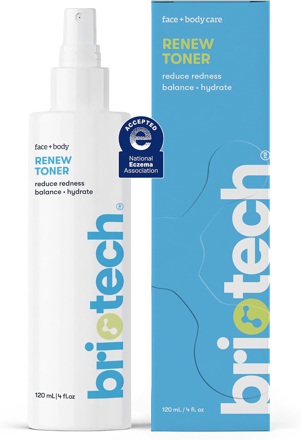 BRIOTECH Renew Toner, Hypochlorous Acid Spray, Facial Mist, Vegan, 4 fl oz