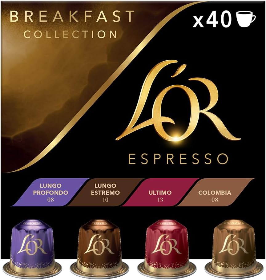L'OR Espresso Breakfast Variety Box Coffee Pods x40 Nespresso®* Compatible