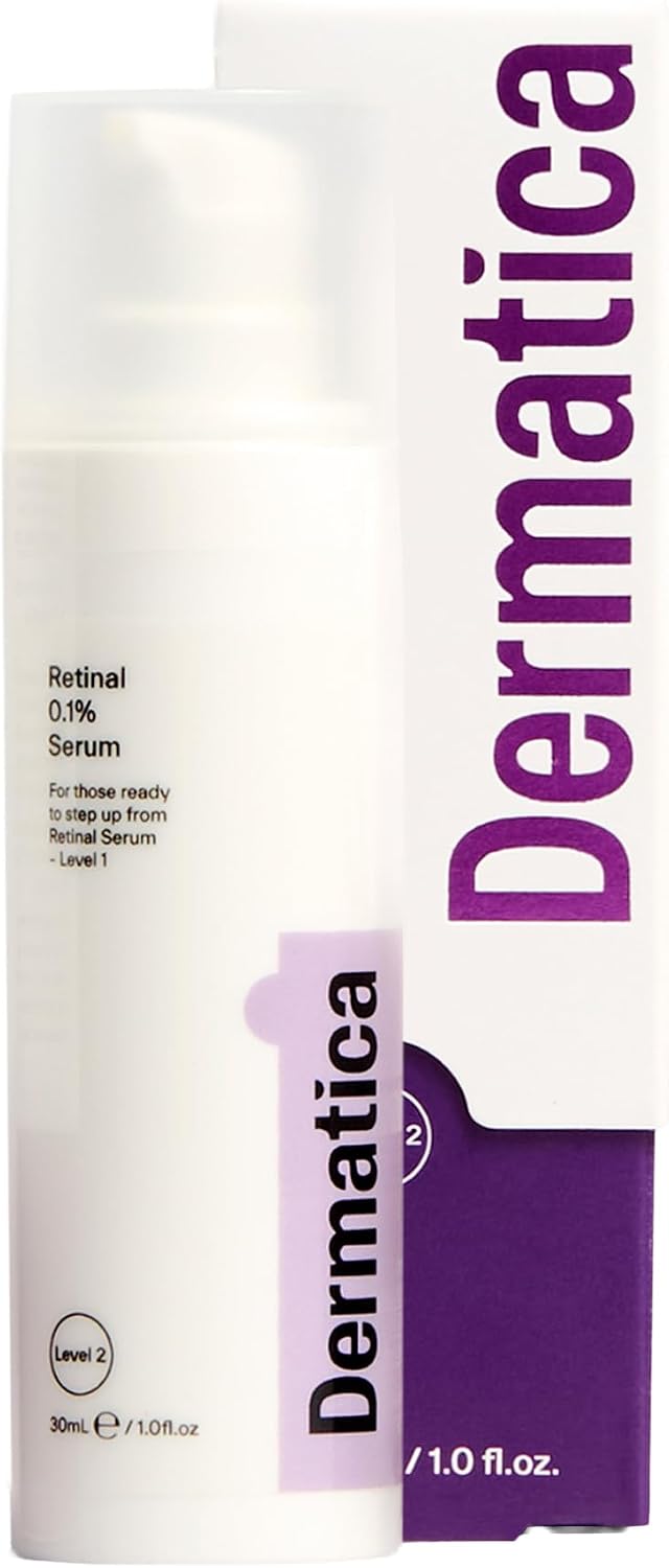 Dermatica Retinal 0.1% Serum: Level 2 – Anti-Ageing Face Serum with Retinaldehyde, Biomimetic Growth Factor & Ceramides to Target & Prevent Fine Lines, Dullness, Signs of Ageing