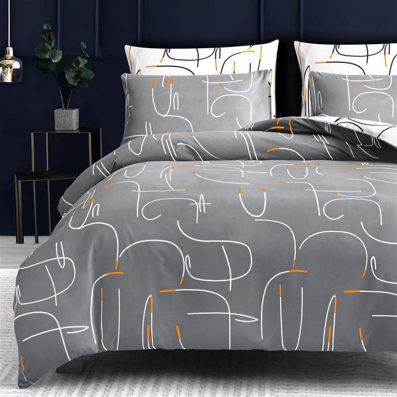 Pamposh King Size Duvet Cover Sets Premium Brushed Microfiber Duvet Cover King Size Ultrasoft Hypoallergenic Reversible 3 PCS Bedding Set With Zipper Closure
