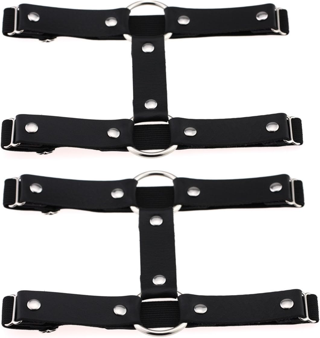 Adjustable Elastice 2 Rows Leather Leg Harness Garter Belt Punk Gothic Thigh Ring Garter