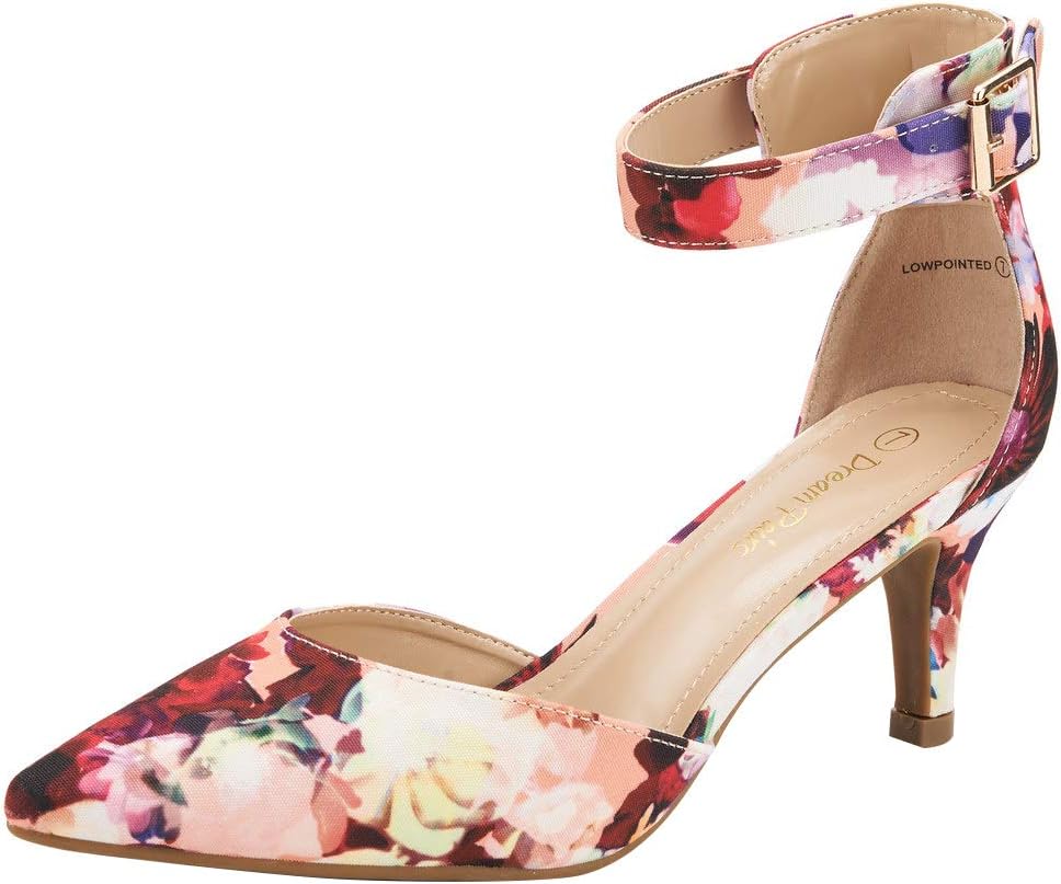 DREAM PAIRS Kitten Heel Low Heel for Women Closed Pointed Toe Pumps Wedding Party Sexy Dress Shoes Lowpointed