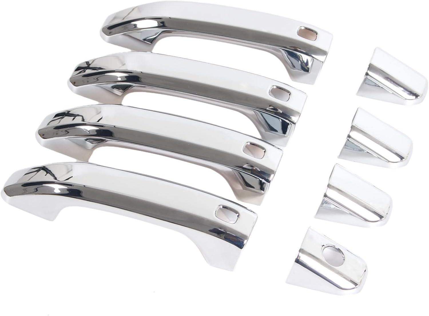 Chrome Door Handle Cover with 4 Smart Keyhole Fit 2019-2025 for Chevrolet Silverado Suburban Tahoe Fit 2019-2024 for GMC Sierra Yukon Fits Extended/Crew Cab Models
