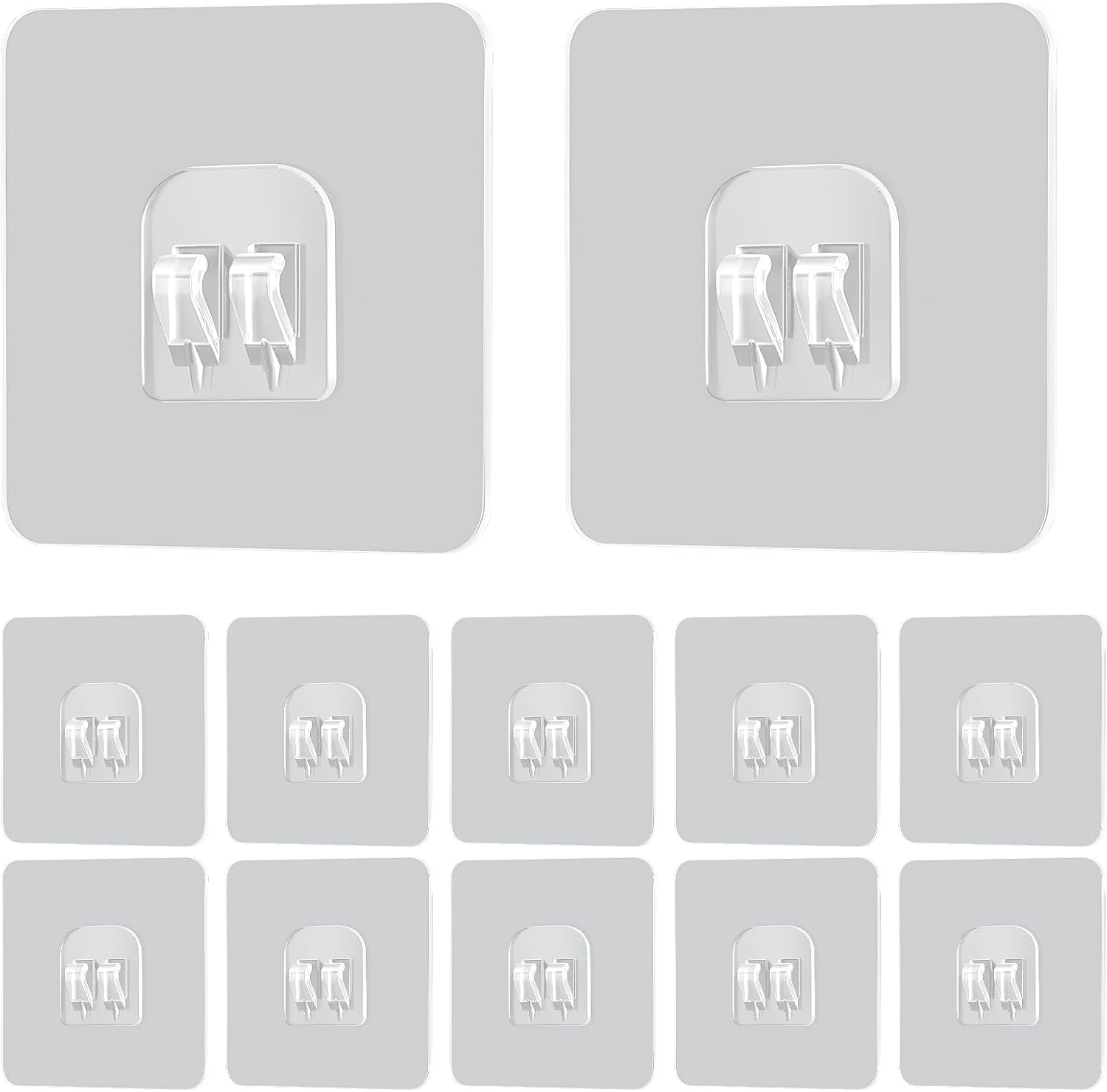 Artomnivera 12PCS Shower Caddy Adhesive Hooks, Sturdy, Stickers Wall Hooks, Shelf Patch Without Punch Load-Bearing Upgrade, Suitable for Bathroom, Kitchen, Room, Waterproof and Mildew-Proof