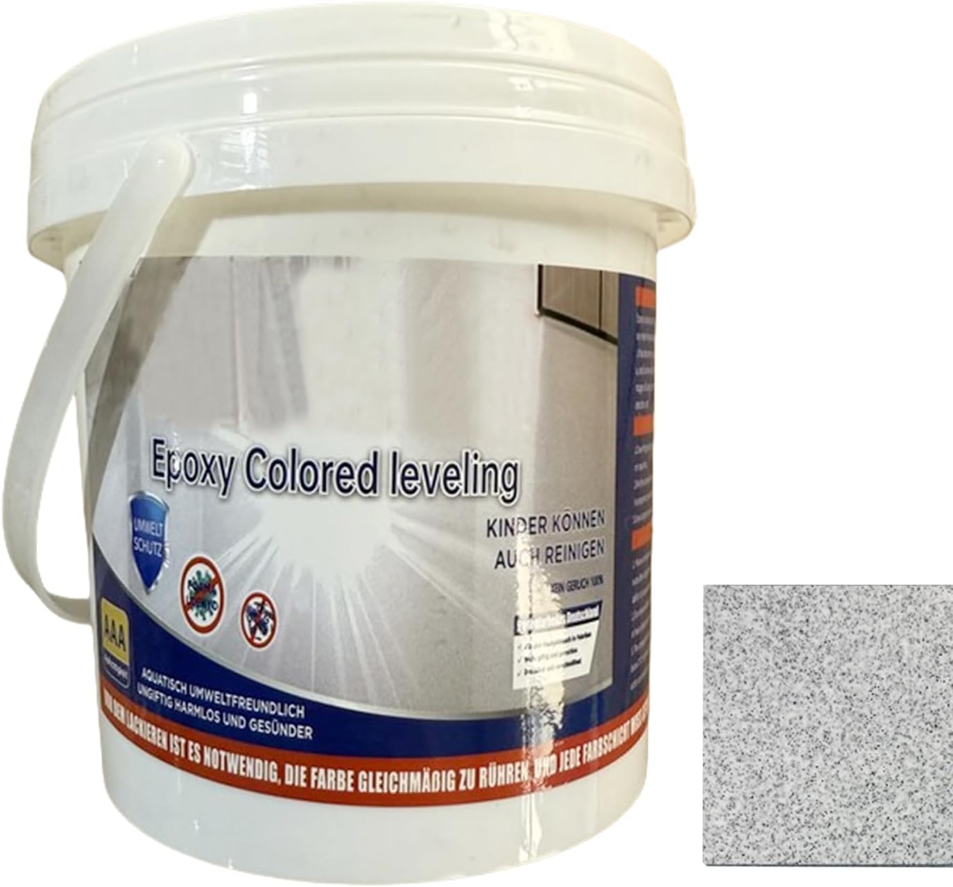 Epoxy Floor Paint for Concrete | Self Levelling Coating - Colored Sand Waterproof Self Leveling Non Slip Water Based for Concrete Wood Exterior Bathtub Bathroom Garage Tile