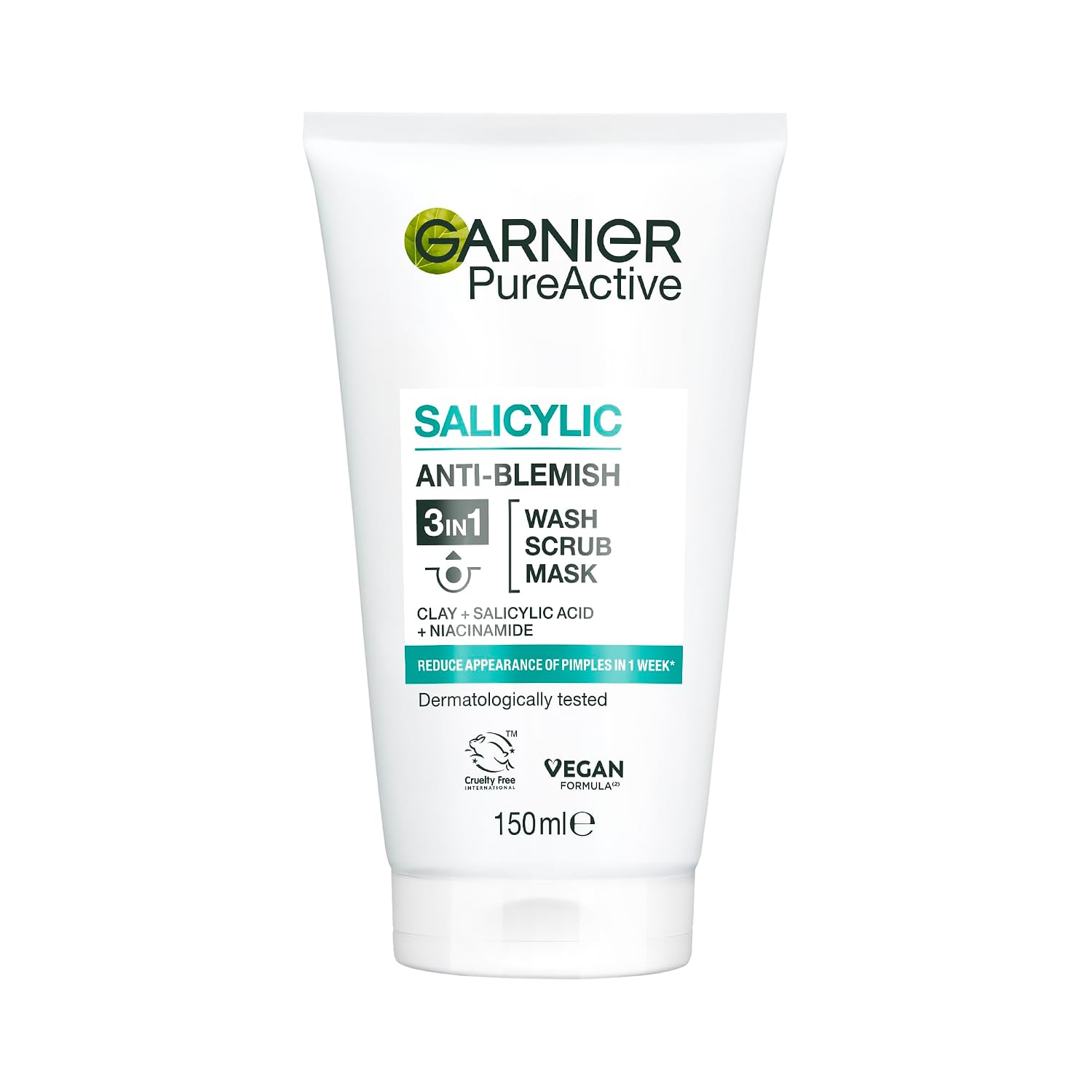 Garnier Skin Naturals Pure 3in1 Wash+scrub+mask : 150ml.
