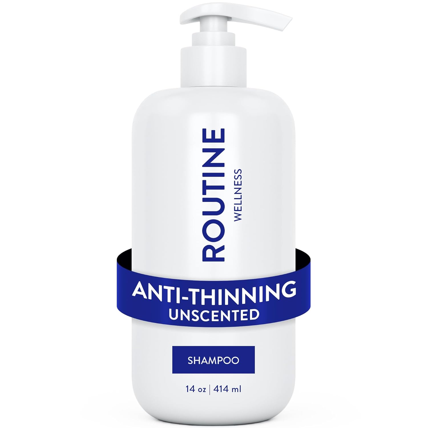 Routine Wellness Anti-Thinning Shampoo for Thinning Hair - Biotin DHT Blocker Women & Men - Color Safe Shampoo for Hair Loss & Healthy Hair - Unscented - 14oz