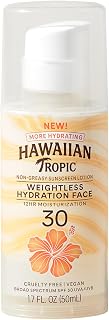 Hawaiian Tropic Weightless Hydration Lotion Sunscreen for Face SPF 30, 1.7oz | Travel Size Sunscreen, Oil Free Face Sunscreen, Hawaiian Tropic Sunscreen SPF 30, Sunblock Face, Mini Sunscreen, 1.7oz