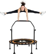 KENSONE 40" Mini Rebounder Trampoline for Adults with Bungee, 450LBS Quiet Indoor Exercise Trampoline with Adjustable Handle Bar with Foam, Fitness Trampoline for Garden/Gym Workout