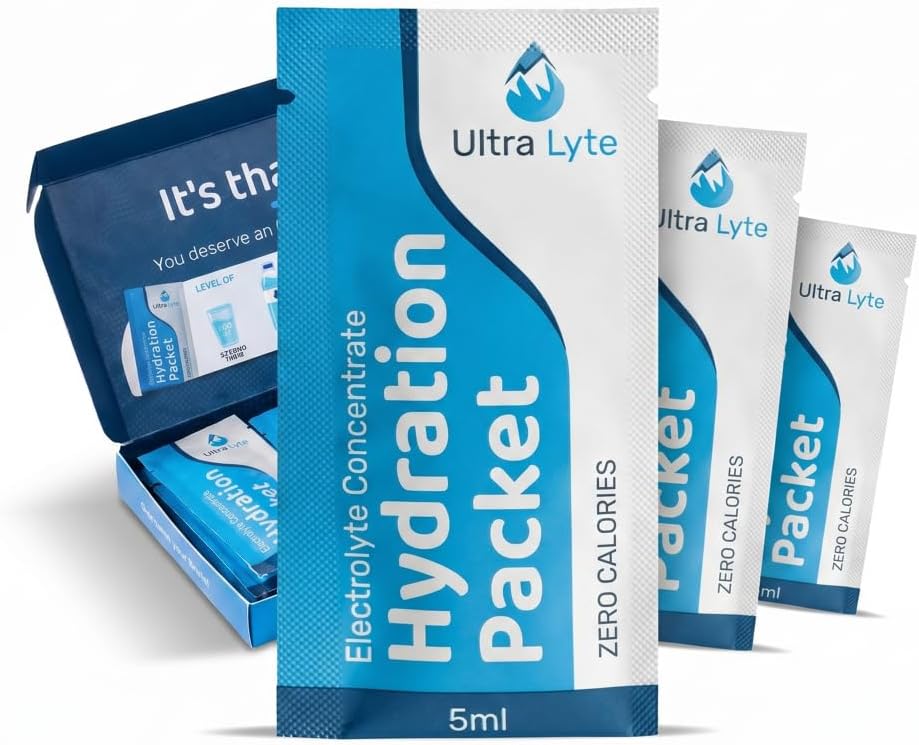 Ultra Lyte Hydration Packets - Sugar Free Keto Daily Electrolytes Liquid Trace Minerals Magnesium Sodium Potassium Highly Concentrated Electrolyte Sachets (30 Sachets)
