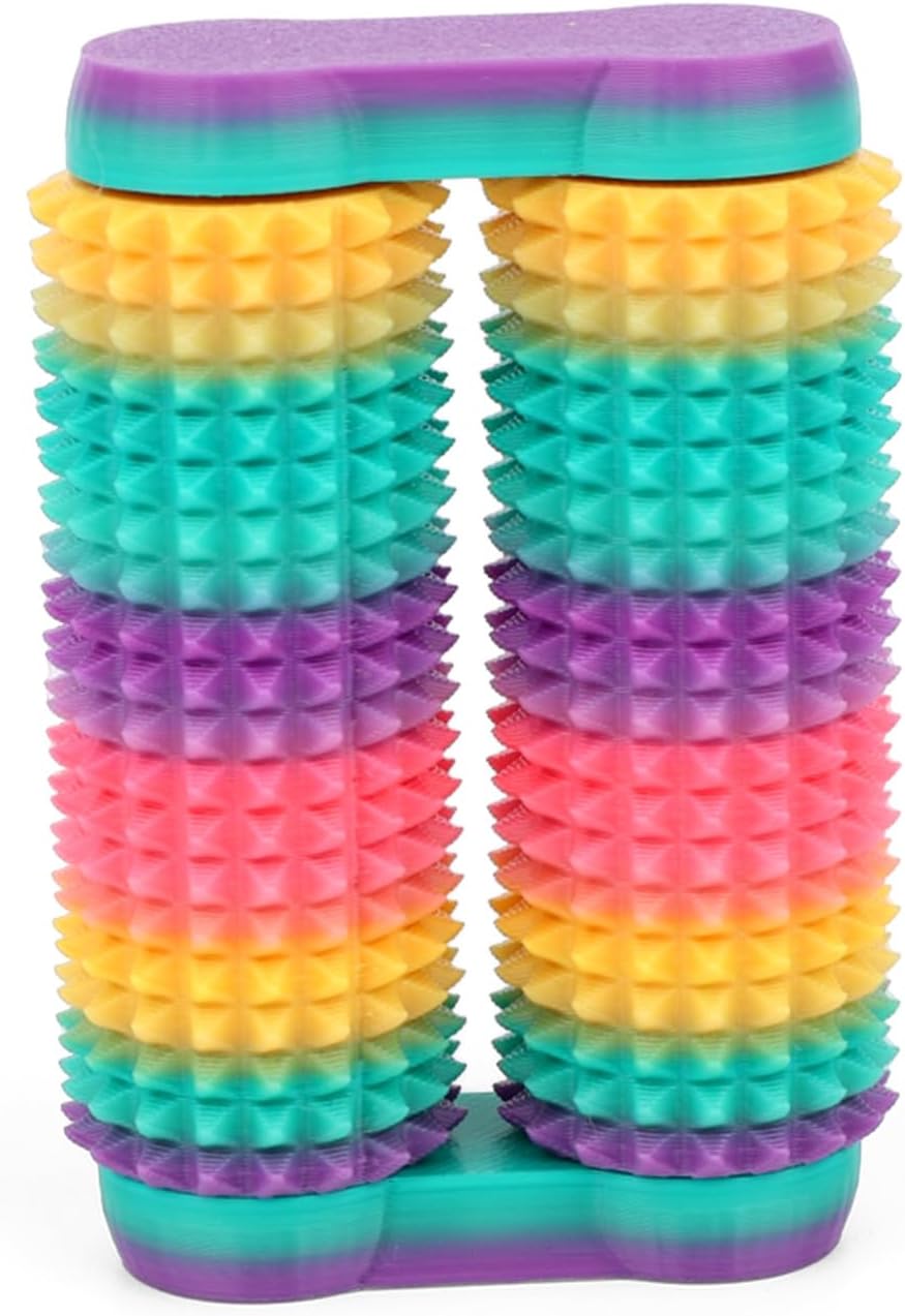 BOXOB Mini Fidget Toy for Adults, Pocket Pain Stim Fidget Handheld Spiky Grippie Massage Rollers Stress Relieving Sensory Toys Novelty Gifts for Friends Kids Students