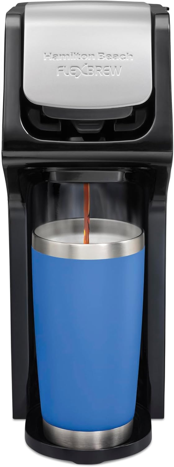 Hamilton Beach 49900 FlexBrew Single-Serve Coffee Maker Compatible with Pod Packs and Grounds, Black - Next Gen