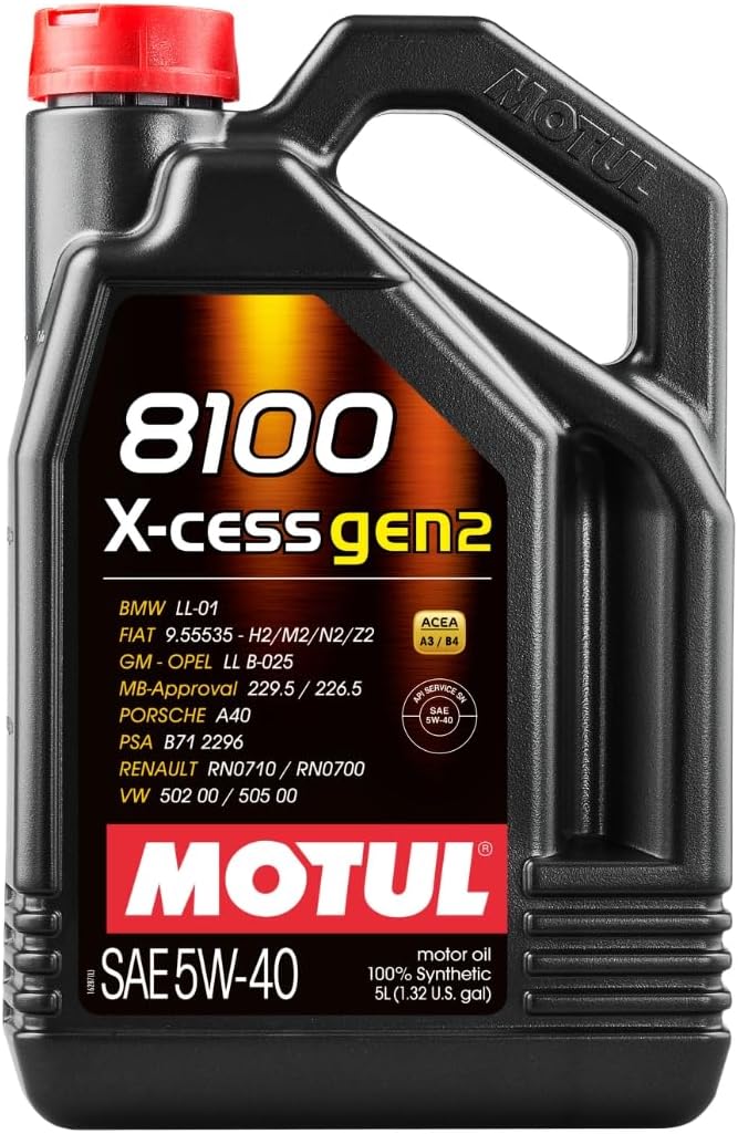 MOTUL 8100 X-Cess Gen 2 SAE 5W40 Full Synthetic Motor Engine Oil 5 Liter Bottle
