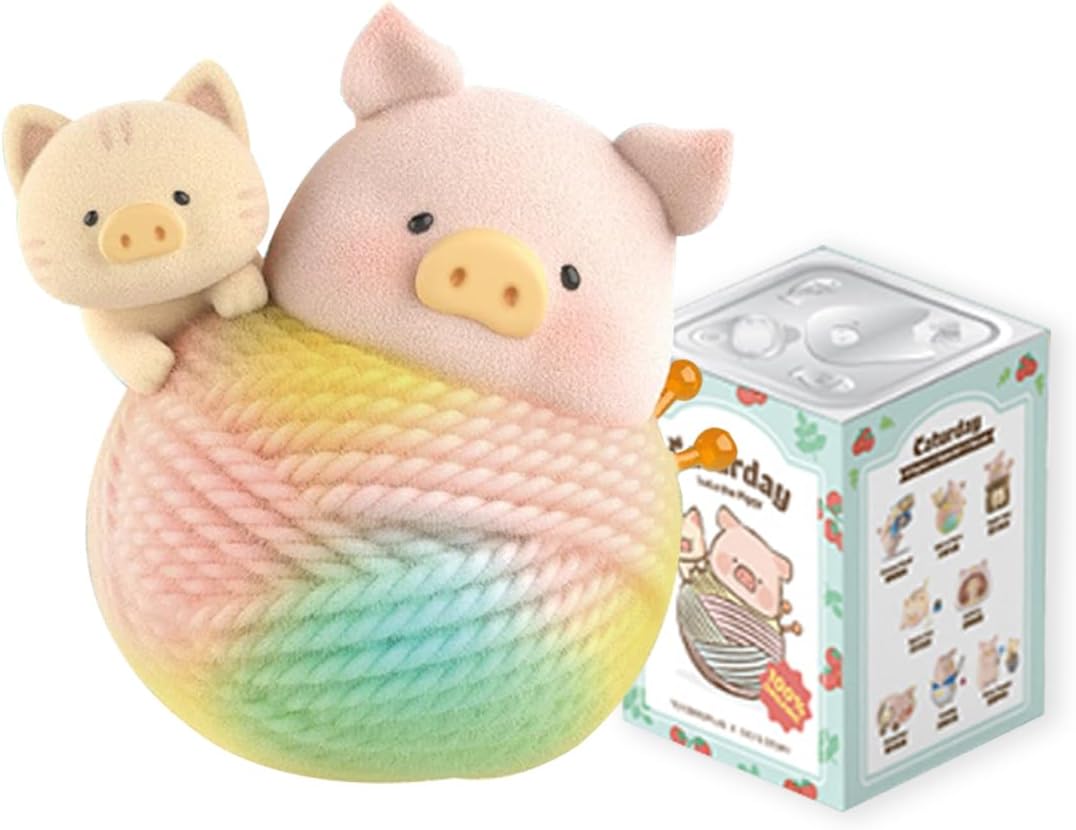 Aven Rabbit LuLu the Piggy Caturday Blind Box Figures, Mystery Box Random Design Toys Girl Birthday Gifts Christmas Collectible Toy for Desk Accessories, 1PC
