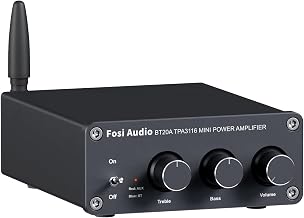 Fosi Audio BT20A Amplifier Stereo Receiver Bluetooth 5.0 Mini Power Amp 2 Channel 200W for Home/Outdoor/Garage/Ceiling/Passive Speakers Theater System