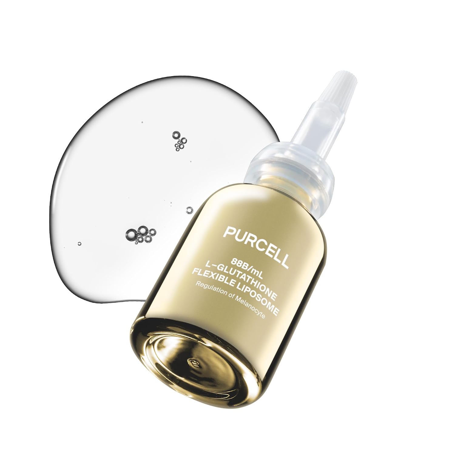 PURCELL 5% L-Glutathione Face Serum with TXA, 1.01 fl oz / 30 ml | 88B/mL flexible liposome tone-up serum with 1% niacinamide & 1% tranexamic acid for anti-pigmentation & hydration