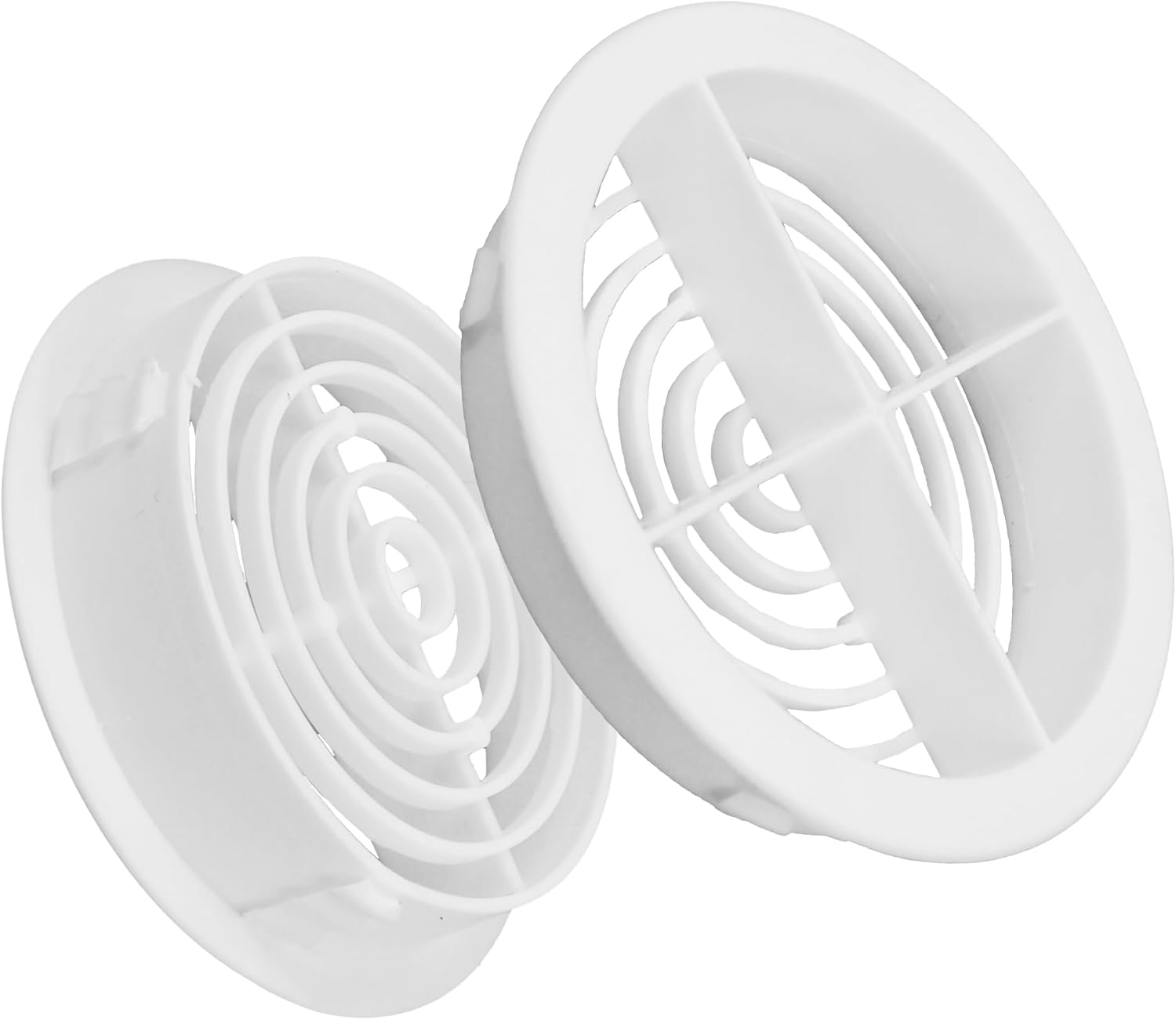 HomeSmart 4 Pack 68mm White Plastic Round Soffit Air Vents | UV Resistant UPVC Push-in Roof Disc for Fascia | Long-Lasting, Durable, and Weatherproof Circular Soffit Vent for Optimal Ventilation