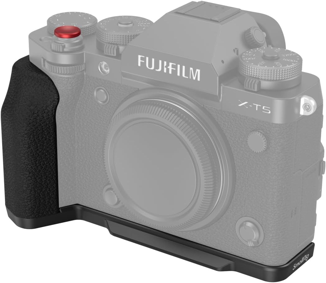 SMALLRIG X-T5 L-Shape Grip for FUJIFILM X-T5 Camera, Built-in Quick Release Plate for Arca, 1/4"-20 Holes, Ergonomic Silicone Handgrip, Shutter Button (Black) - 4260