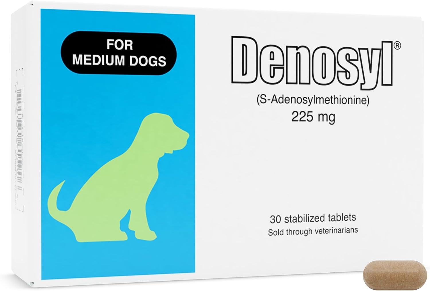 Nutramax Denosyl Liver & Brain Supplement for Medium Dogs, Tablets, 30ct | Brain & Liver Support for Dogs with S-Adenosylmethionine (SAMe), For Dogs From 13 to 34 lbs, Stabilized Tablets
