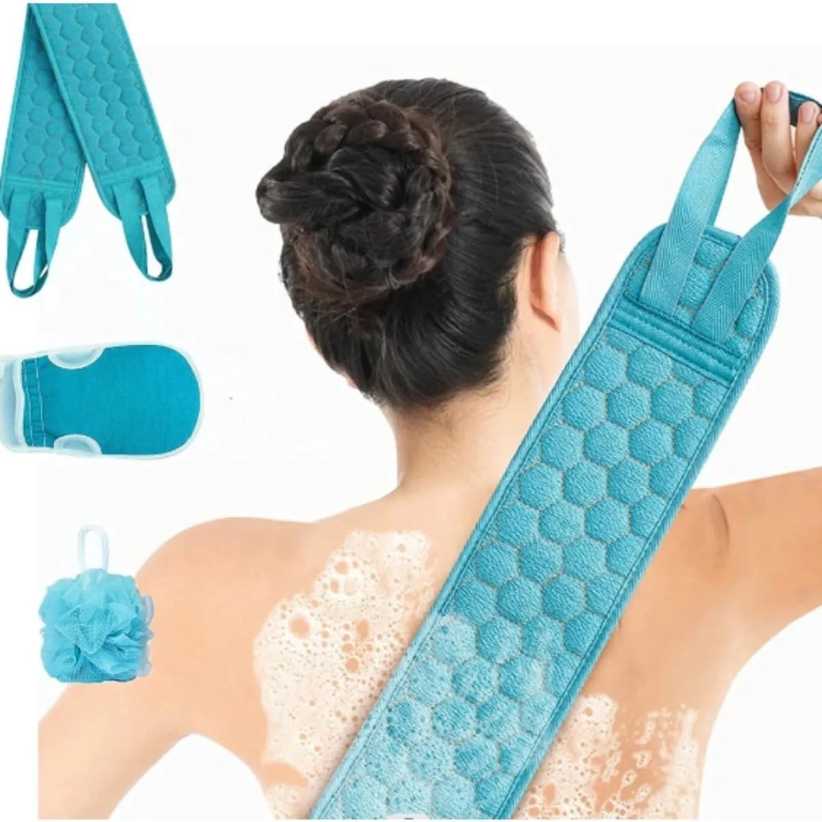 3pcs/Set Body Scrubber Back Massage Exfoliating Sponge Bathroom Bath Brush Scrub Shower Brush Body Wash Scrub Bath Supplies