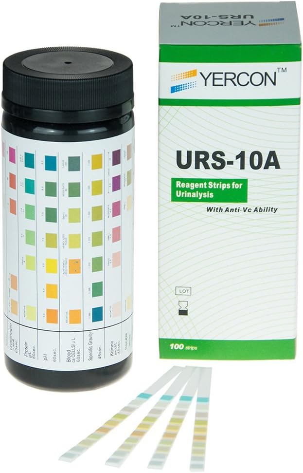 Yercon Urine Infection Test 10 Parameter Urine Dip Test (100 Test Strips per Pack)