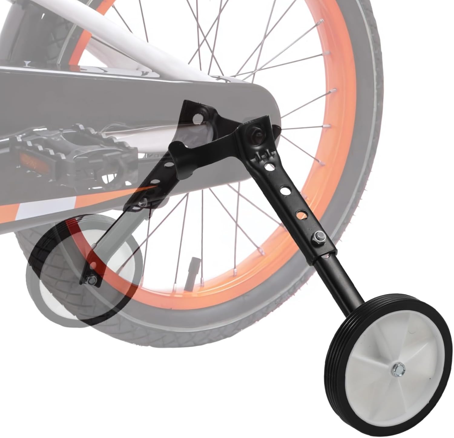 Bike Training Wheels for 16-24 Inch Bike, Metal Construction,Universal Adjustable Support Brackets 5.1 in Wheel,Easy Install Rear Wheel Balance Support