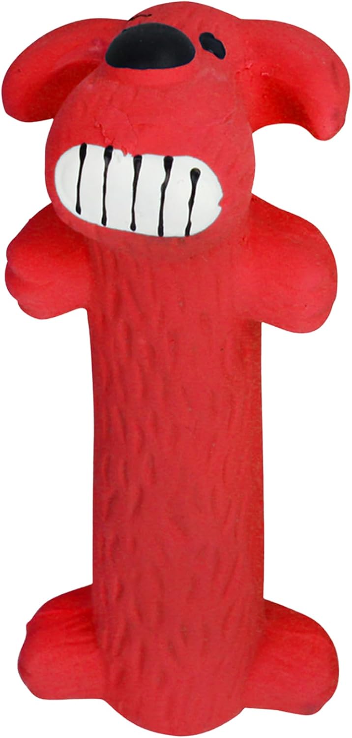 Multipet Original Loofa Latex Dog Toy - Squeaky Toy for All Dogs - Easy-to-Clean Squeaky Toys - Latex Dog Toys for Playing (1 Count, 6”, Random Color Surprise)