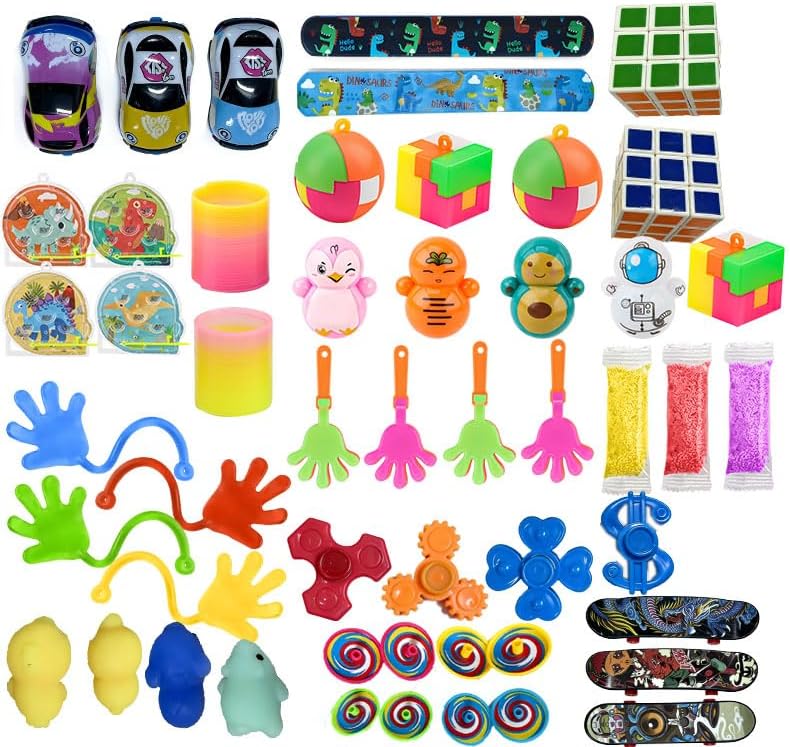 Party Bag Fillers for Kids, 60Pcs Assorted Toys, Birthday Party Favours, Lucky Dip Prizes, Classroom Rewards, Goodie Bag Gifts for Boys & Girls