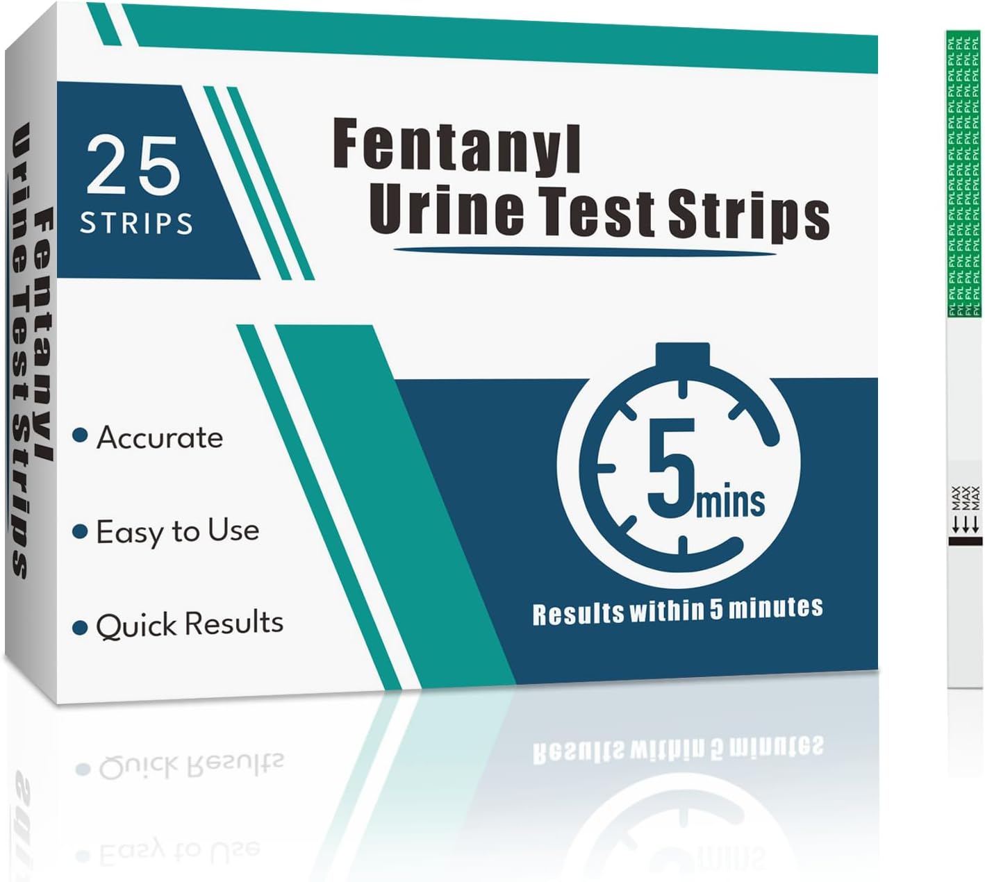 [25 Packs] Rapid Fentanyl Test Strip, Fentanyl Test Kit for Home Use with Accurate & Reliable Results 20 ng/mL - Ideal for Liquids, Powders and More