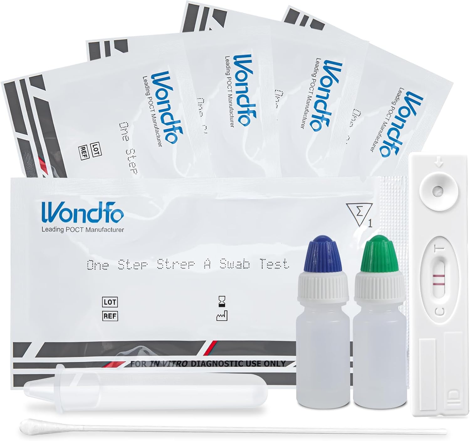 Wondfo Strep A Test Kit Strep A Throat Swab Test Kit 5 Pack