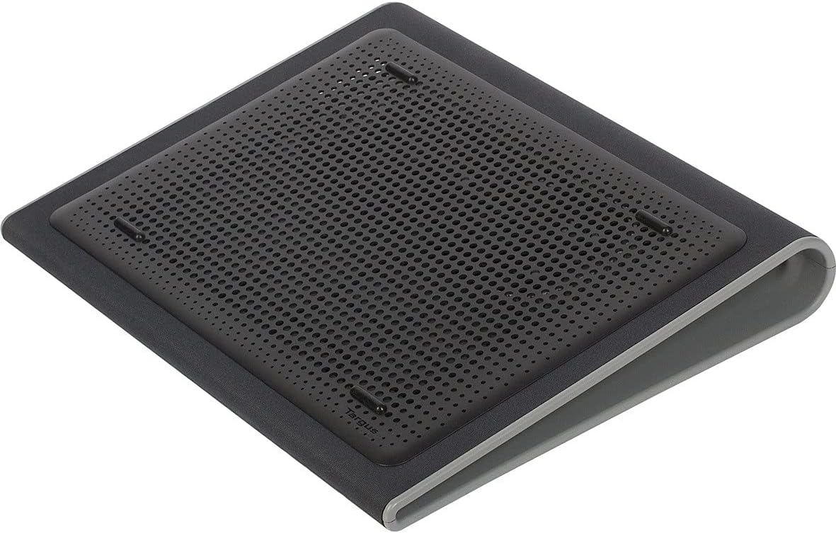 Targus Dual Cooling Fan Laptop Chill Mat, Adjustable Cooling Pad for 17-Inch Notebook, USB-A/Mini USB, Black/Grey (AWE55GL)