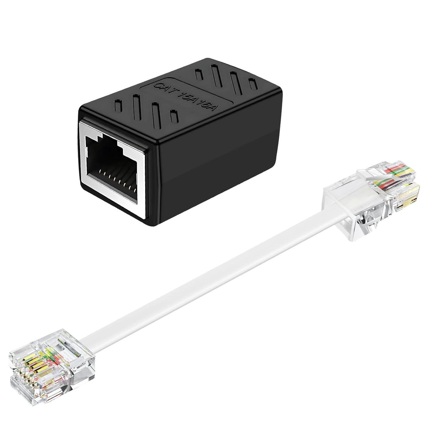 moeverEX RJ11 to RJ45 Adapter Phone Jack to Ethernet Cable Adapter, RJ45 8P8C Female to RJ11 6P4C Male for Landline Telephone Service
