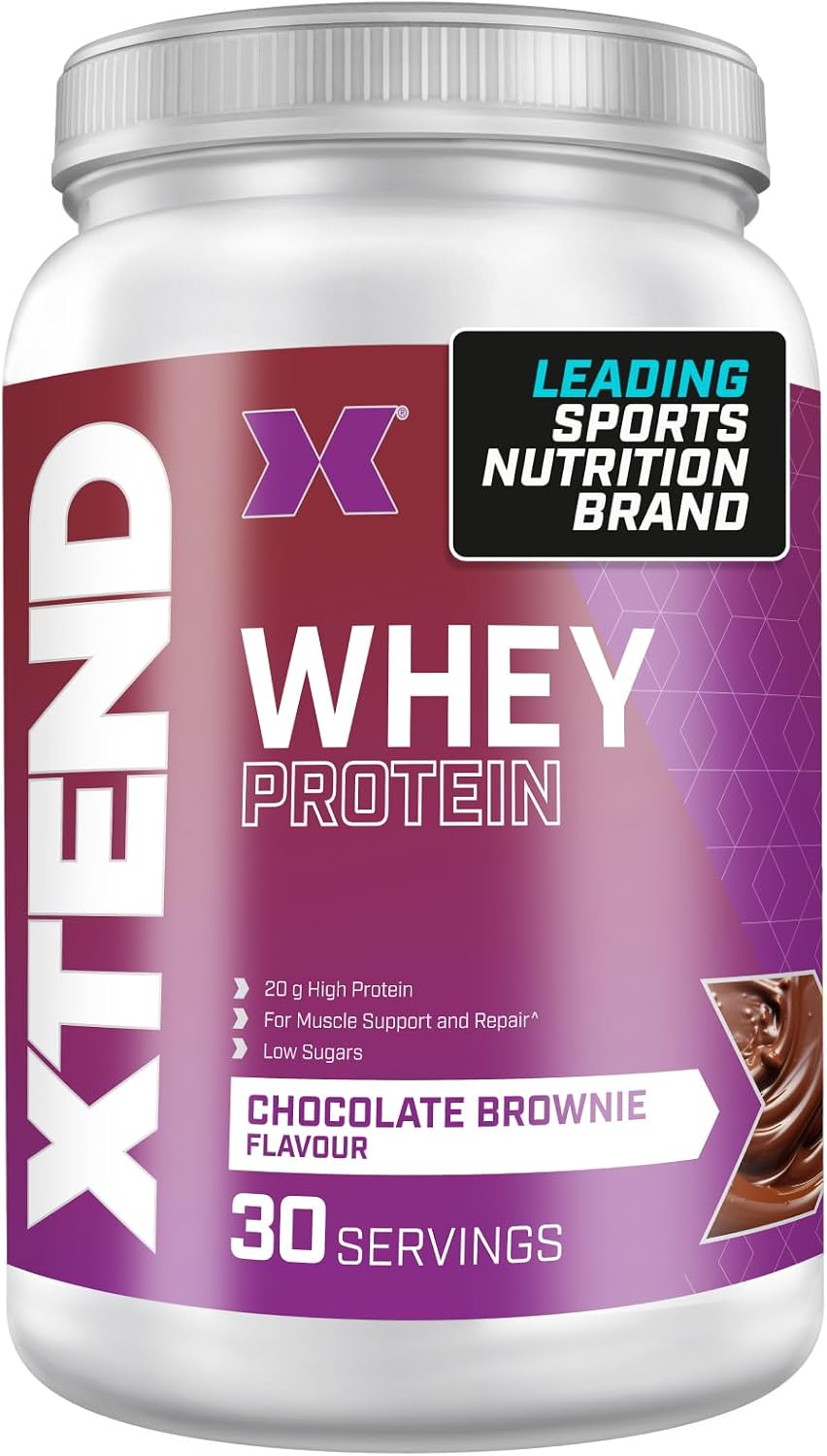 XTEND Whey Protein Powder, 30 Servings, Chocolate Brownie | 20g Protein Per Serving for Post Workout Recovery and Muscle Growth | Muscle Building Supplements