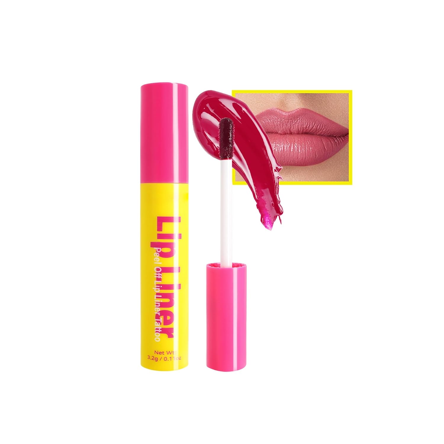 Peel-Off Lip Liner Tattoo, Peel Off Lip Stain Long Lasting Lip Stain Peel Off Matte Finish, Waterproof Transfer-proof Highly Pigmented Peel Off Lip Liner Tattoo (#04)
