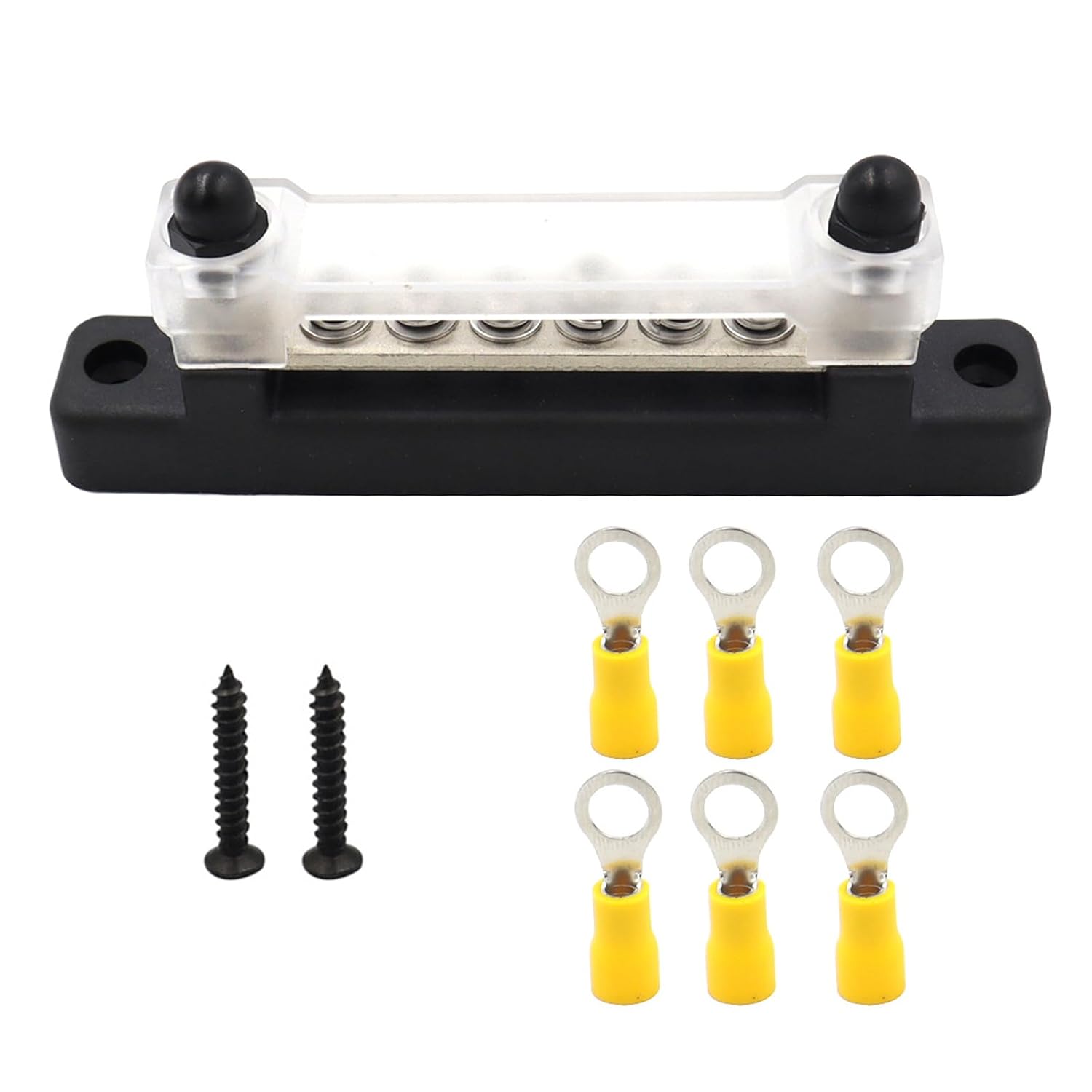 Bus Bar 12v, Terminal Blocks, Terminal Block,12v- 48v Bus Bar Power, 150a Common Busbar Power Terminal Blocks, Screws Terminals Distribution Block, for Car Boat Marine Caravan, Black