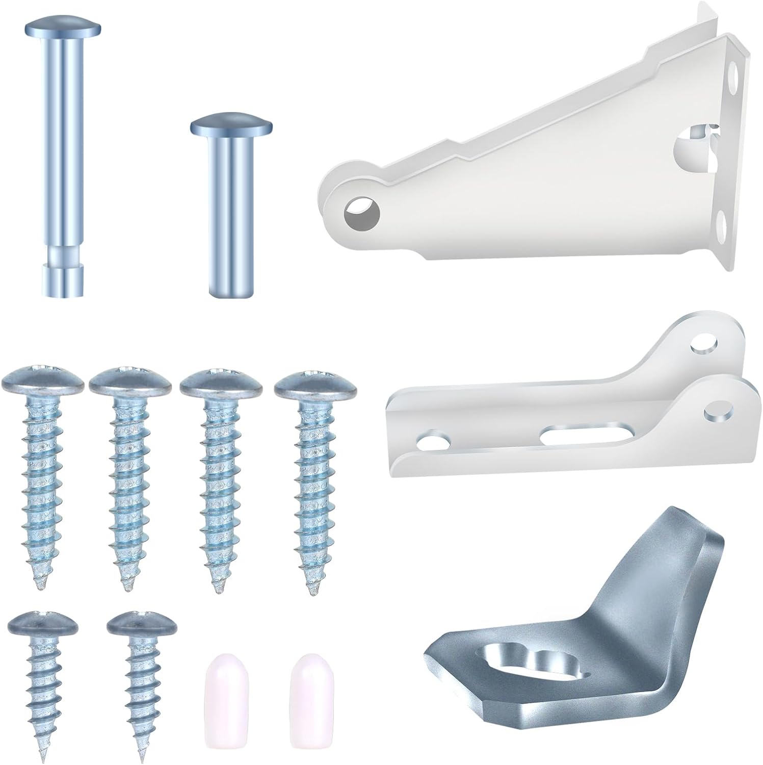 Screen Door Closer Kit, Quality Steel Storm Door Replacement Parts Compatible with Wright Products Screen Door Closer Parts with Brackets, Pins and Mounting Screws (White)