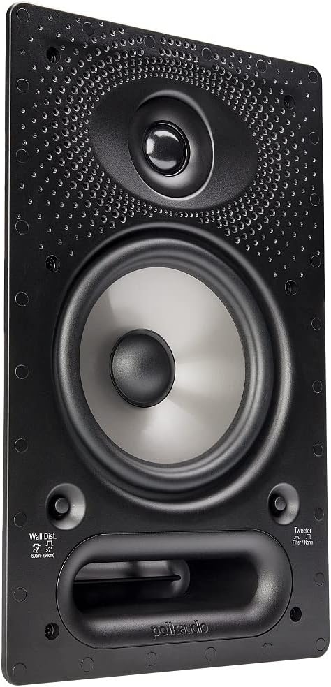 Polk Audio 65-RT in-Wall Speaker (1) 6.5" Driver - The Vanishing Series with Premium Sound | Power Port & Paintable Grille White