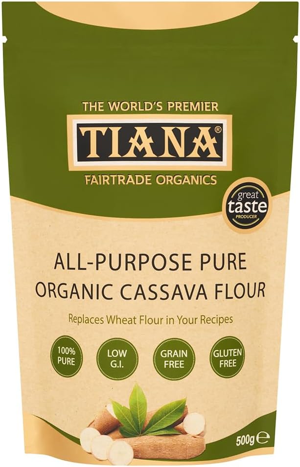 TIANA Organic Gluten-Free Cassava Flour, Premium Quality and Purity, 500g