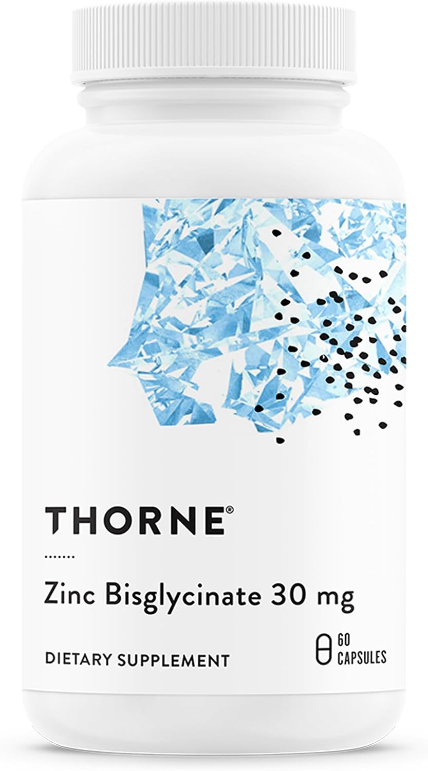 THORNE Zinc Bisglycinate 30 mg, Highly Absorbable Zinc, 60 Capsules