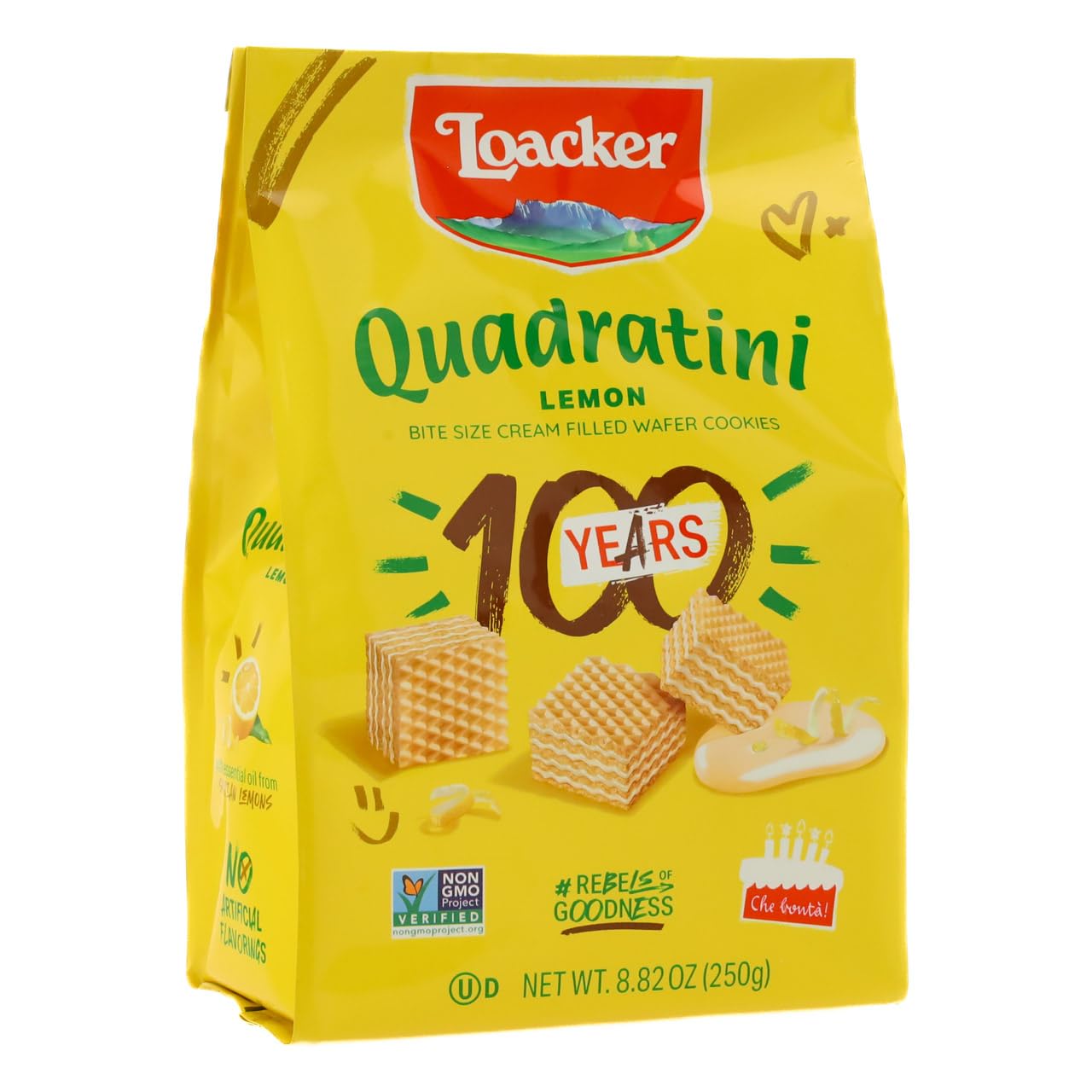 Quadratini Premium Lemon Wafer Cookies 250g/8.82 oz.
