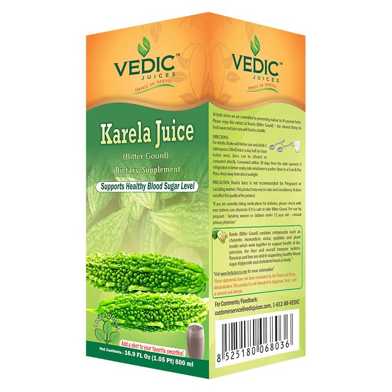 Vedic Juice Bitter Gourd (Karela) Juices | 16.4 (500 Ml)