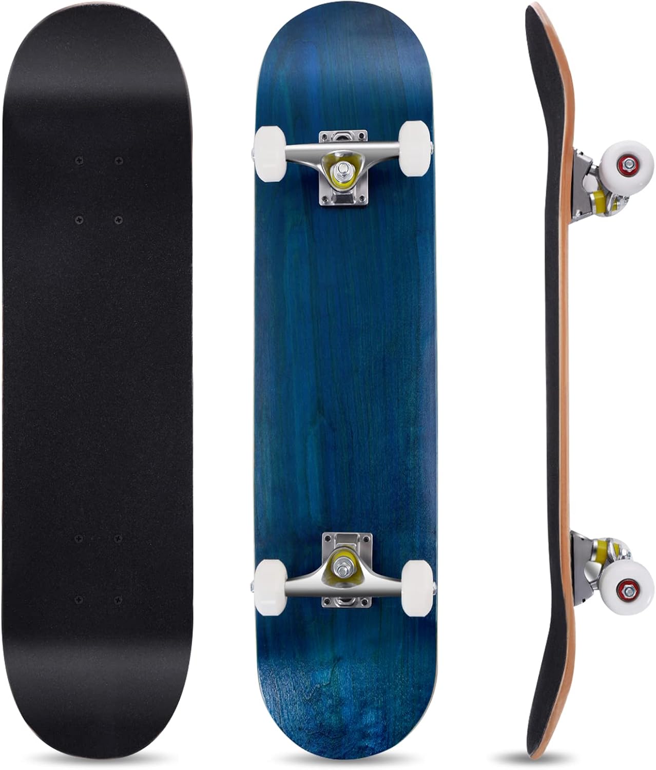 COSTWAY 31 x 8 Inch Complete Skateboard, 7 Layers Maple Skateboard Deck with ABEC-7 Ball Bearings, Suitable for Kids Teenagers & Adults